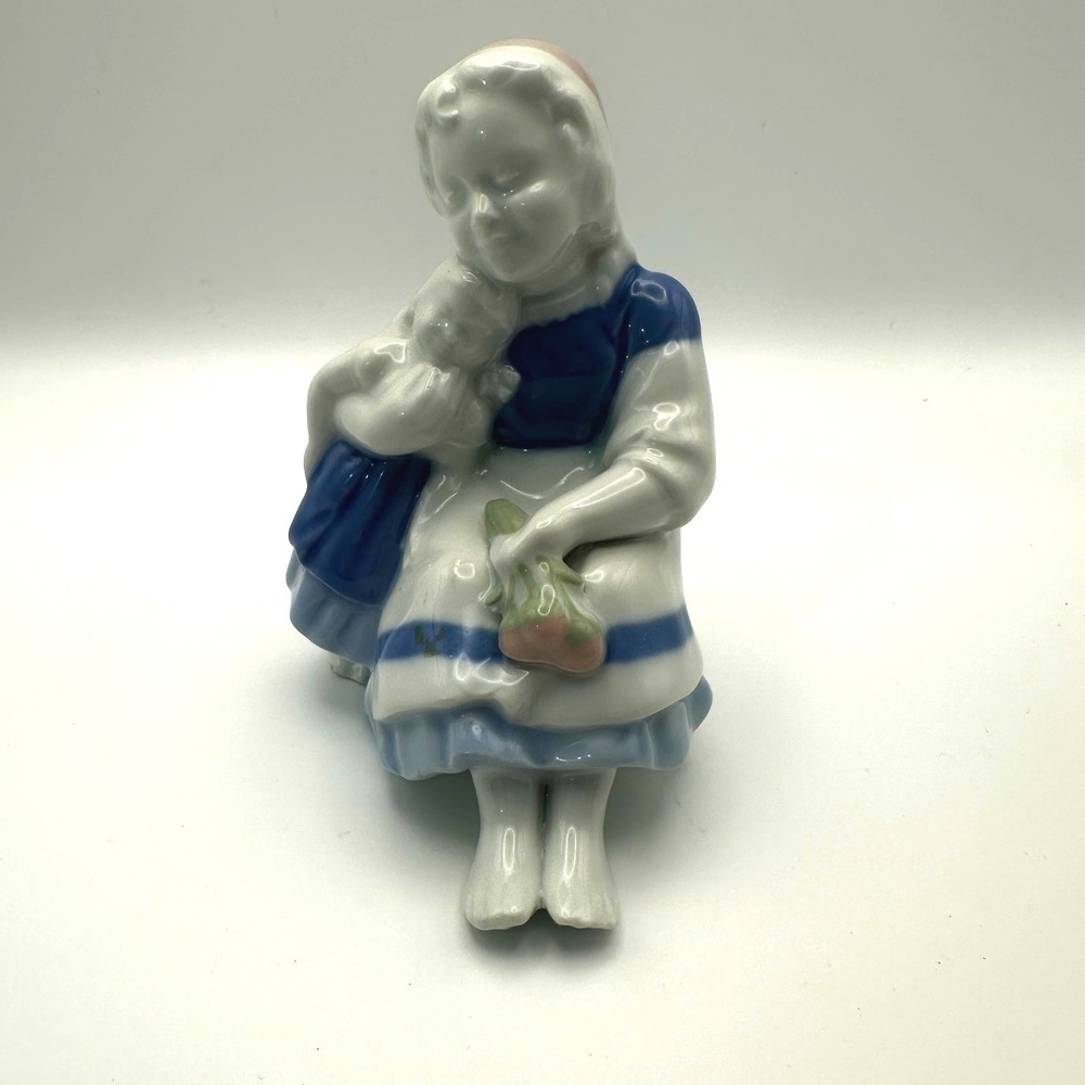 Vintage Gerold‎ Bavarian West Germany Figurine Little Girl With Doll